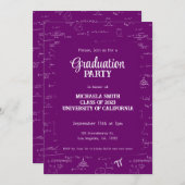 Elegant Purple Hand-Lettering Math Graduation Kaart (Voorkant / Achterkant)
