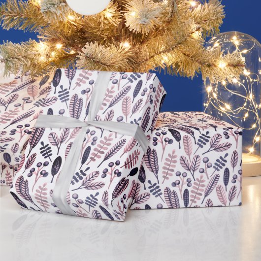 Elegant Purple Hues Botanicals Cadeaupapier (Feestdagen)
