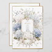 Elegant Purple Hydrangeas Vintage Wedding Kaart (Voorkant / Achterkant)