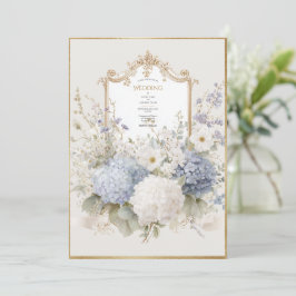 Elegant Purple Hydrangeas Vintage Wedding Kaart