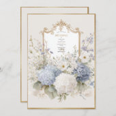 Elegant Purple Hydrangeas Vintage Wedding Kaart (Voorkant / Achterkant)