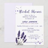 Elegant Purple Lavender Floral Bridal Shower Kaart (Voorkant / Achterkant)