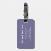 Elegant Purple Leaf & Floral Pattern Background Bagagelabel (Achterkant verticaal)