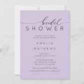 Elegant Purple Lilac Bridal Shower Kaart (Voorkant)