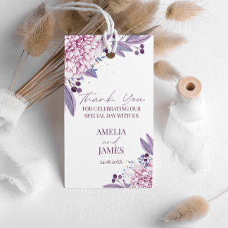 Elegant Purple Lilac Lavender Fl-cadeaulabels Cadeaulabel