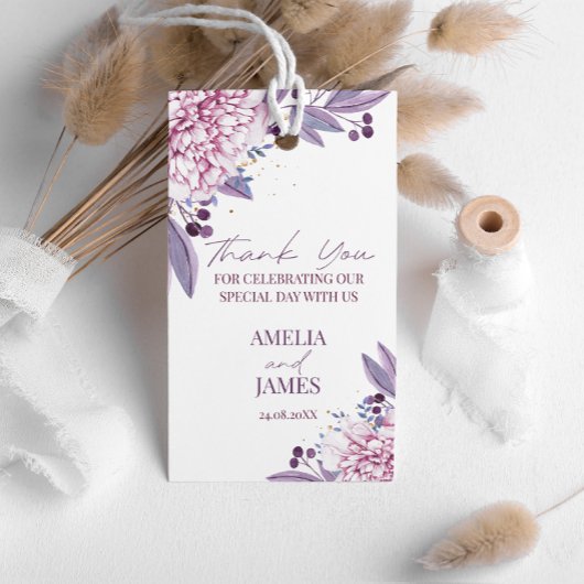 Elegant Purple Lilac Lavender Fl-cadeaulabels Cadeaulabel