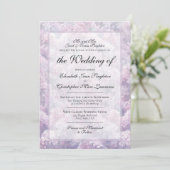 Elegant Purple Lilacs Watercolor Formal Wedding Kaart (Staand voorkant)