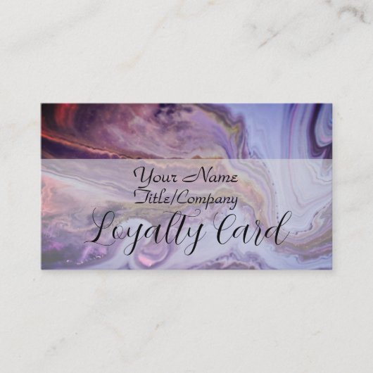 Elegant Purple Marble Hair Stylist Loyalty Card (Voorkant)