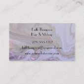 Elegant Purple Marble Hair Stylist Visitekaartje (Achterkant)