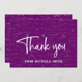 Elegant Purple Mathematics Formulas Graduation Bedankkaart (Voorkant / Achterkant)
