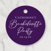 Elegant Purple Minimalist Bachelorette Party Bedankjes Labels (Voorkant)