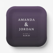 Elegant Purple Minimalist Wedding Invitation Papieren Bordje (Voorkant)