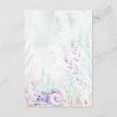 Elegant Purple Mint Ocean Beach Wedding Details Informatiekaartje (Achterkant)