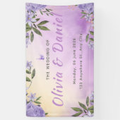Elegant Purple Modern Minimalist Wedding Spandoek (Verticaal)