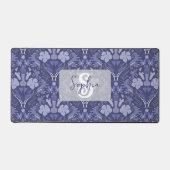 Elegant Purple Monochrome Damask Personalized Bureaumat (Voorkant)