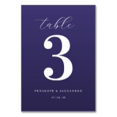 Elegant Purple Number Table Sign Kaart (Achterkant)