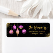 Elegant Purple Ornament Christmas Etiket (Insitu)