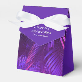 Elegant Purple Palm Leaf Favor Box Bedankdoosjes