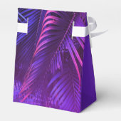 Elegant Purple Palm Leaf Favor Box Bedankdoosjes (Achterkant)