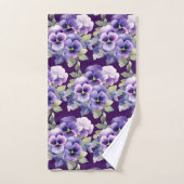 Elegant Purple Pansy Pansies Floral Towel Set Bad Handdoek (Handdoek)