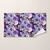 Elegant Purple Pansy Pansies Floral Towel Set Bad Handdoek (Handdoek)