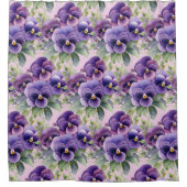 Elegant Purple Pansy Shower Curtain Douchegordijn (Voorkant)