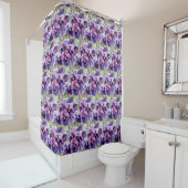 Elegant Purple Pansy Shower Curtain Douchegordijn (In situ)