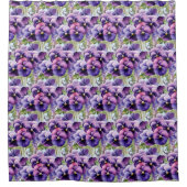 Elegant Purple Pansy Shower Curtain Douchegordijn (Voorkant)