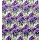 Elegant Purple Pansy Shower Curtain Douchegordijn (Voorkant)