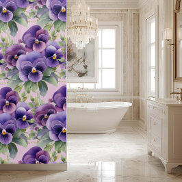Elegant Purple Pansy Shower Curtain Douchegordijn