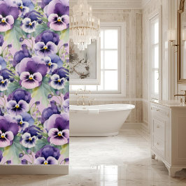 Elegant Purple Pansy Shower Curtain Douchegordijn