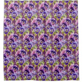 Elegant Purple Pansy Shower Curtain Douchegordijn (Voorkant)