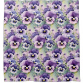 Elegant Purple Pansy Shower Curtain Douchegordijn (Voorkant)