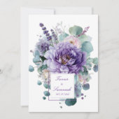 Elegant Purple Peony Lavender Eucalyptus Kaart (Voorkant)