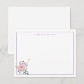 Elegant Purple Pink Greenery Personalized  Notitiekaartje (Voorkant / Achterkant)