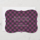 Elegant Purple Plaid New Year Card Feestdagenkaart (Achterkant)