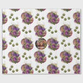 Elegant Purple Rose and Bauble Christmas Photo Cadeaupapier (Vlak)