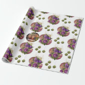 Elegant Purple Rose and Bauble Christmas Photo Cadeaupapier (Uitgerold)