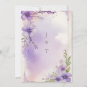 Elegant Purple Rose Wedding Invite Kaart (Achterkant)