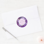 Elegant purple roses birthday party monogrammed ronde sticker (Envelop)
