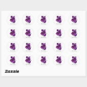 Elegant purple roses Wedding customizable Ronde Sticker (Vel)