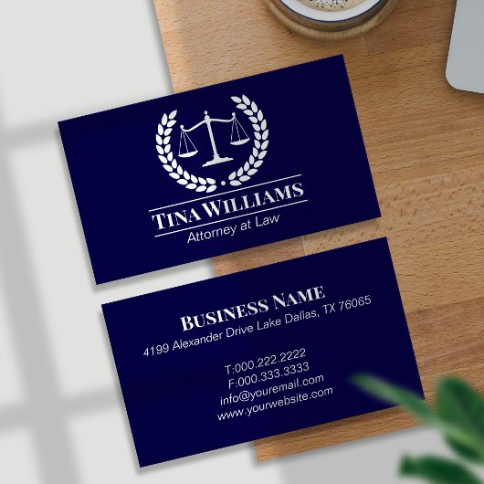 Elegant Purple Scales of Justice Attorney Visitekaartje
