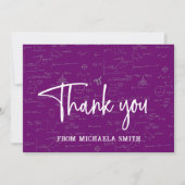 Elegant Purple Script Typography Math Graduation Bedankkaart (Voorkant)