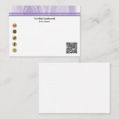 Elegant Purple Silk, Social Media & QR Code Notitiekaartje (Voorkant / Achterkant)