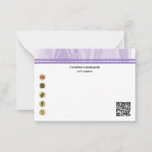 Elegant Purple Silk, Social Media & QR Code Notitiekaartje (Voorkant)