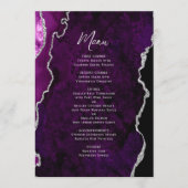 Elegant Purple Silver Agate Wedding Menu (Voorkant)