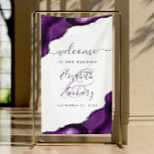 Elegant Purple Silver Agate Wedding Welcome Spandoek