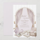 Elegant Purple Stripe Bridal Shower Kaart (Voorkant / Achterkant)