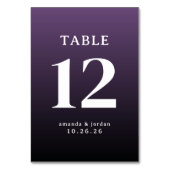 Elegant Purple Table Number Kaart (Achterkant)