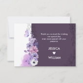 Elegant Purple Thank You Note Bedankkaart (Achterkant)